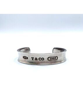 Tiffany & Co 1837 Narrow Cuff Silver Bangle Bracelet